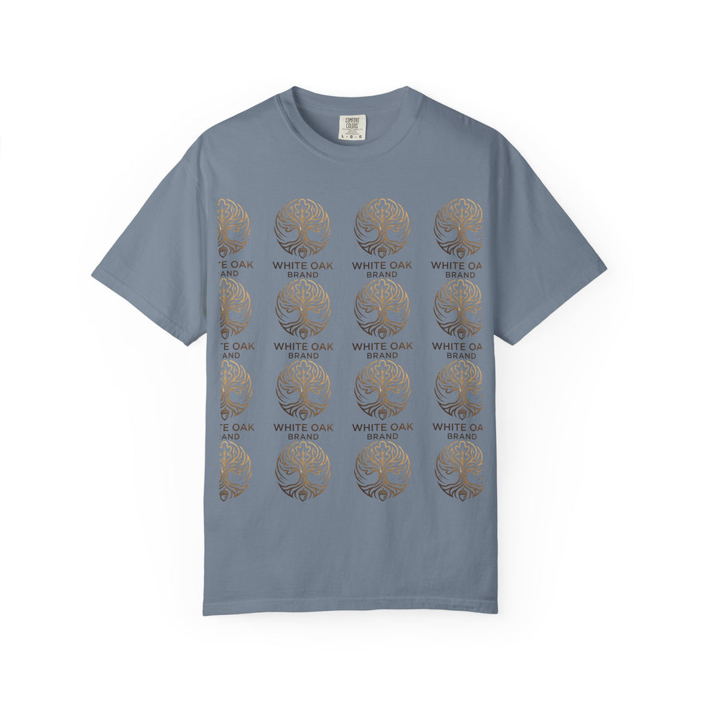 White Oak Brand Repeat Logo T-Shirt — Vintage Tree Skull Graphic Tee