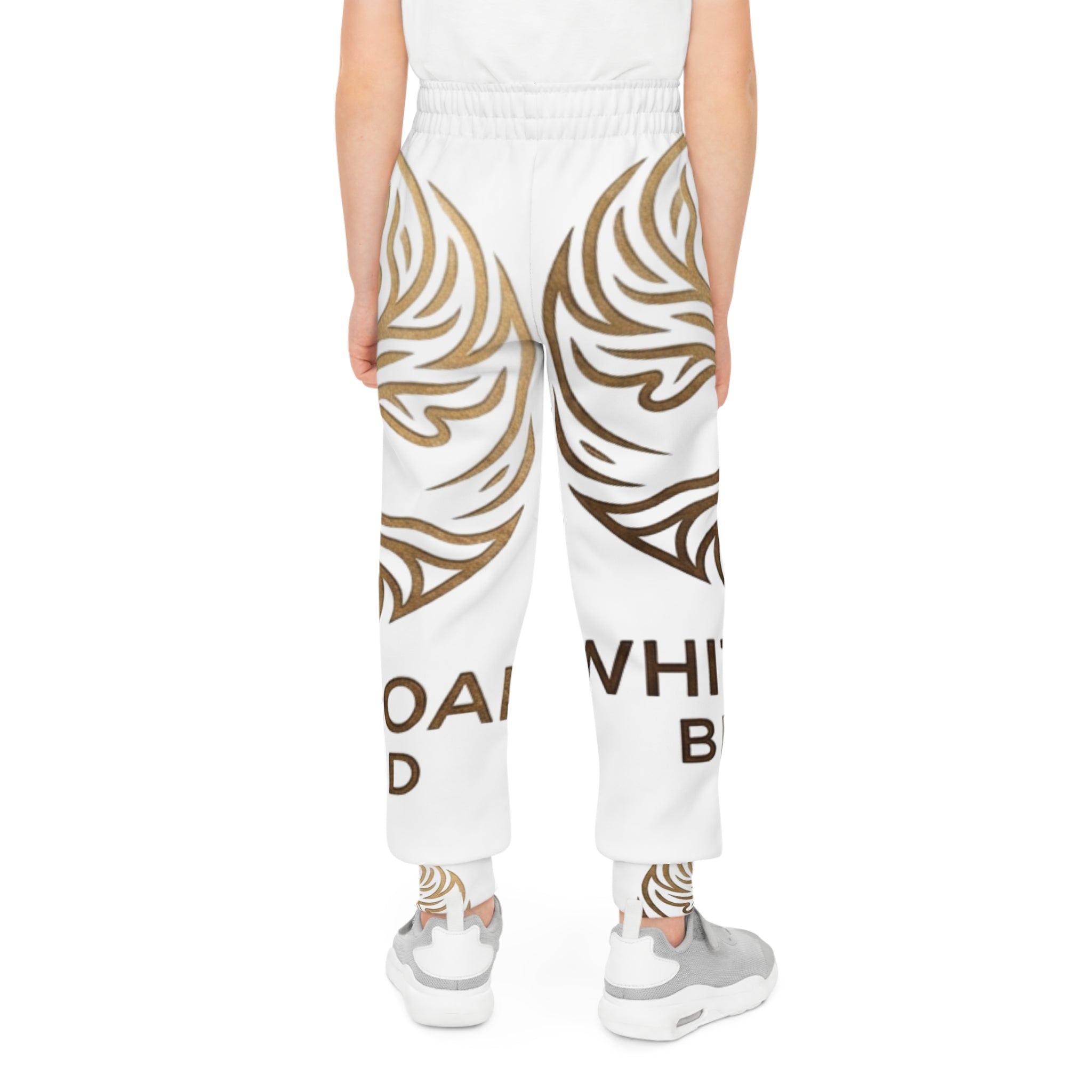 Youth Joggers — White Oak Brand Gold Emblem All-Over Print