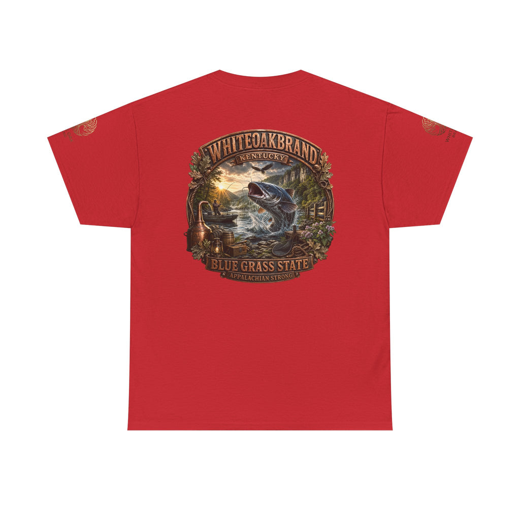 Fishing Graphic Tee — "White Oak Brand" Bluegrass State Catfish Shirt
