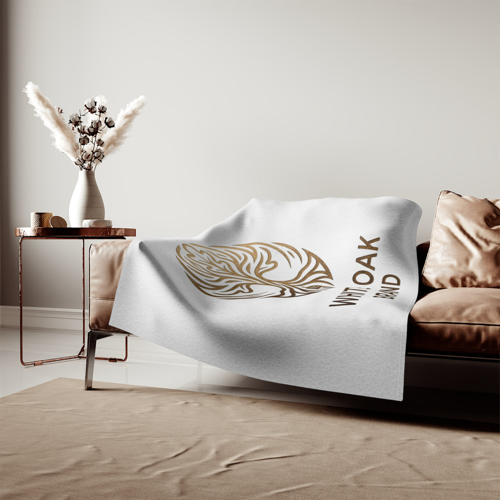 White Oak Brand Plush Blanket — Cozy Logo Throw for Home, Cabin & Gift