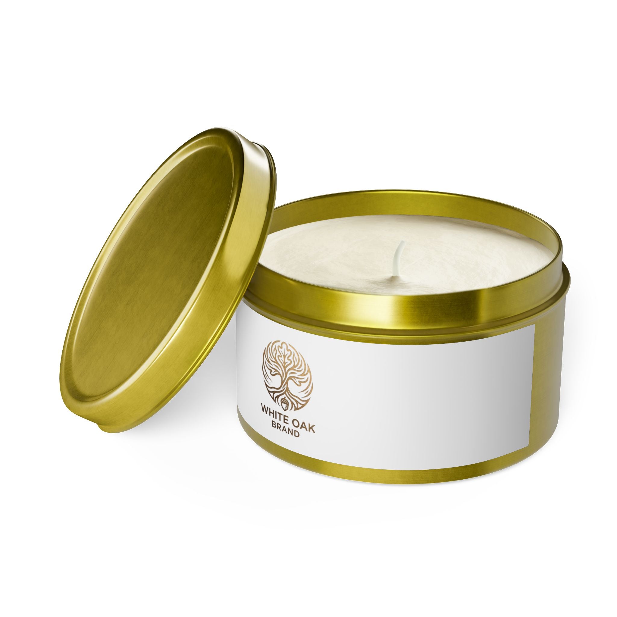 White Oak Tin Candle — Woodsy Aromatic Soy Candle in Travel Tin