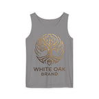 White Oak Brand Logo Tank Top — Minimal Tree Emblem Summer Tank