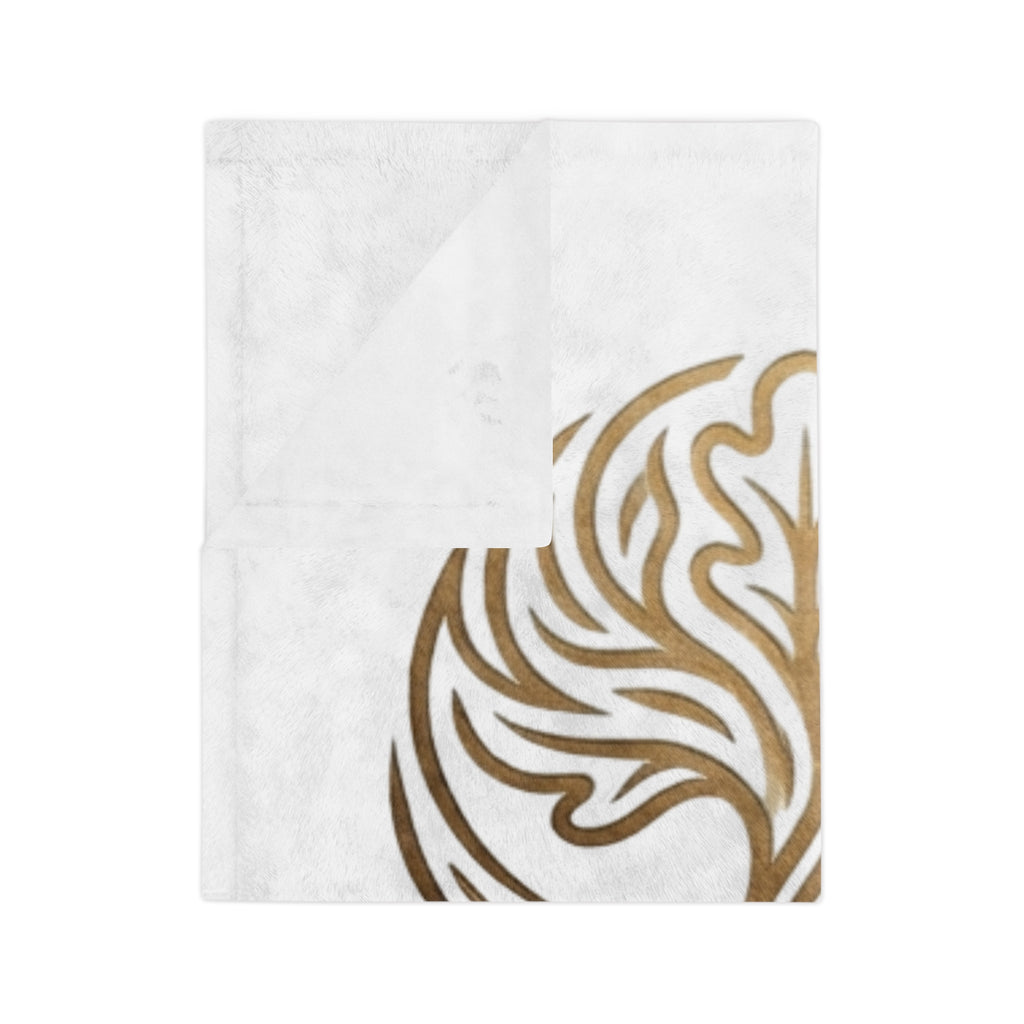 White Oak Brand Velveteen Microfiber Blanket — Luxe Oak Tree Logo Throw