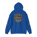White Oak Brand Hoodie – Nature Logo Pullover with Scenic Back Emblem