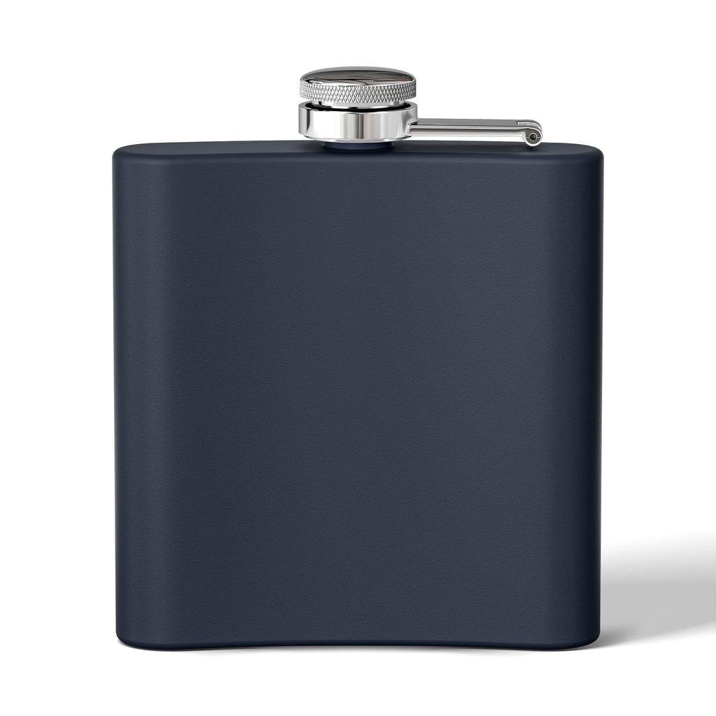 White Oak Brand 6oz Stainless Steel Flask — Engraved Oak Logo Hip Flask, Gift for Groomsmen & Outdoor Enthusiasts