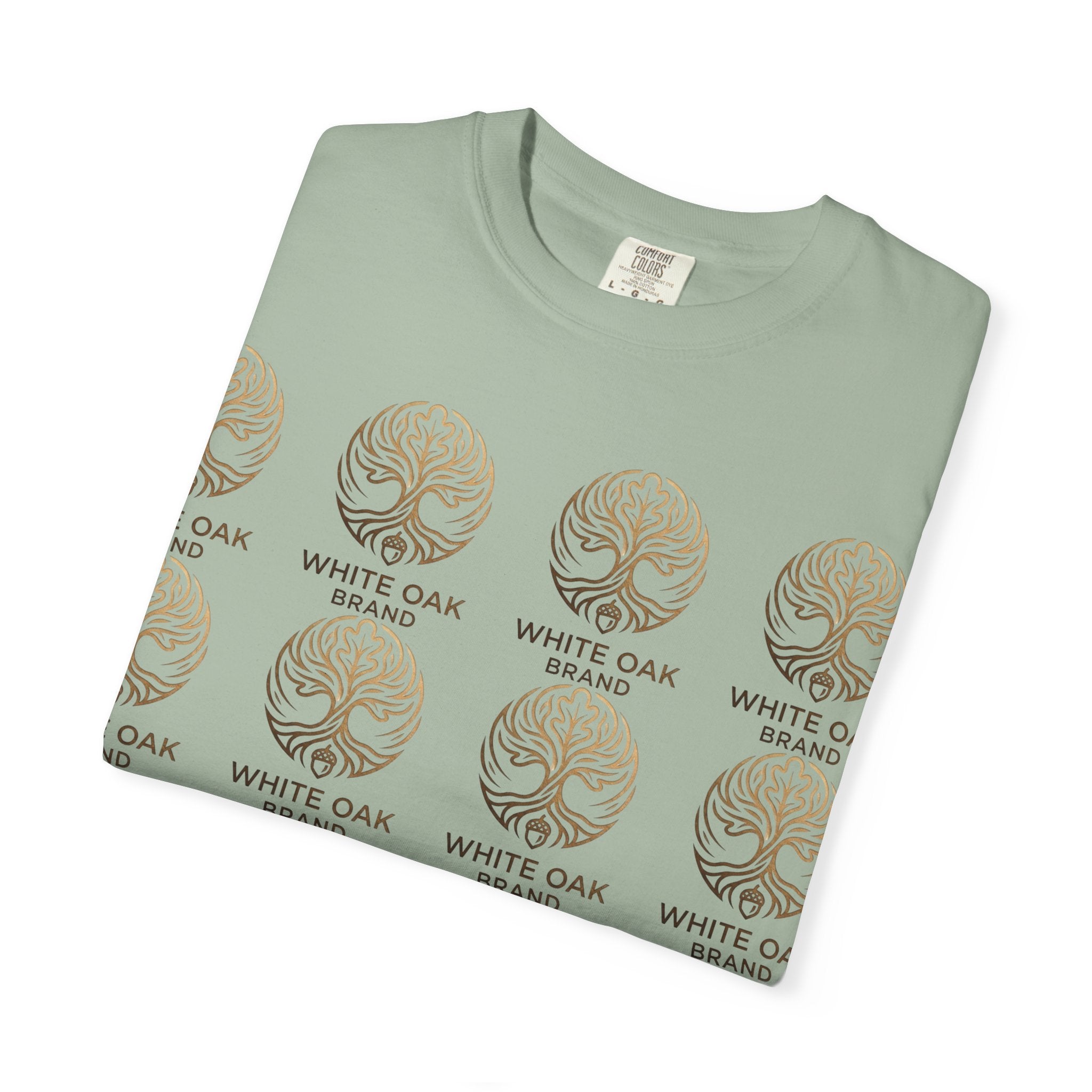 White Oak Brand Repeat Logo T-Shirt — Vintage Tree Skull Graphic Tee