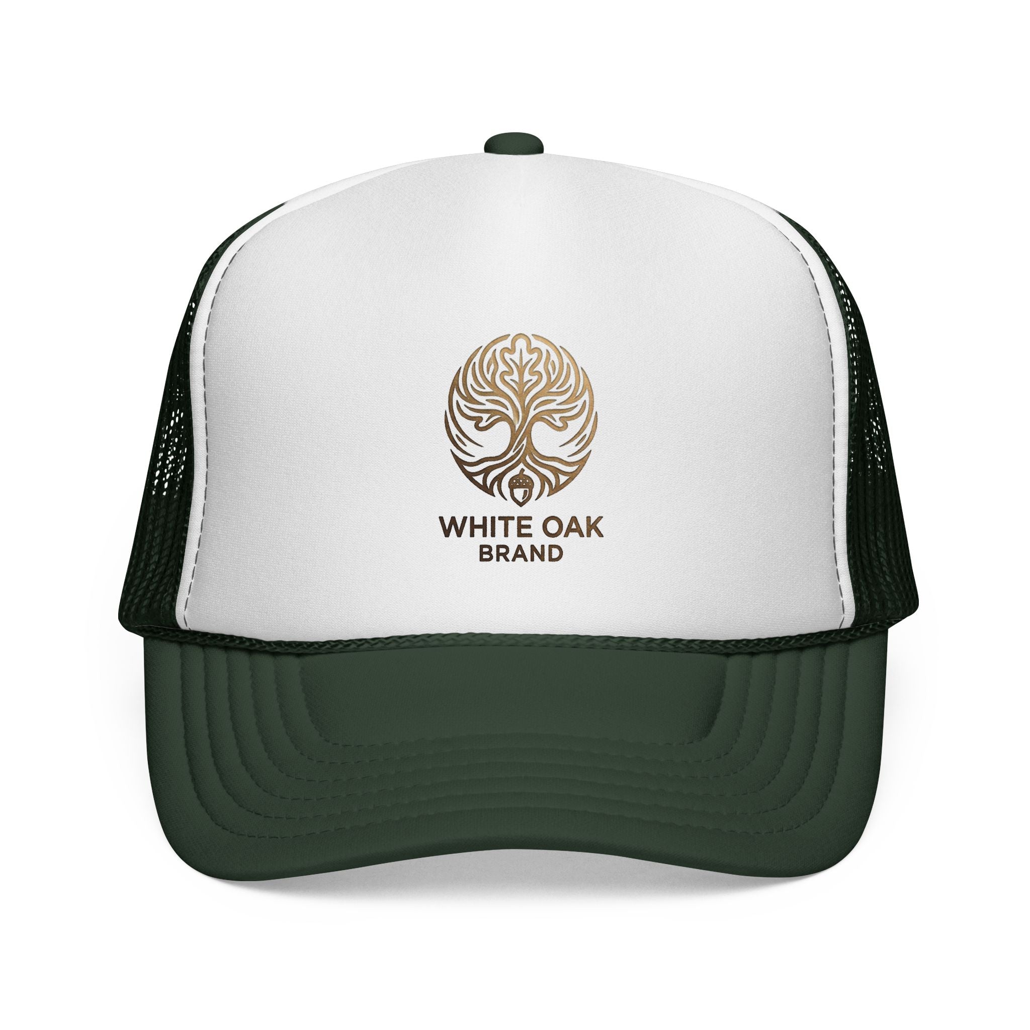 White Oak Brand Trucker Cap — Vintage Tree Logo Mesh Hat
