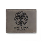 Leather Bi-Fold Wallet — White Oak Brand Tree Logo