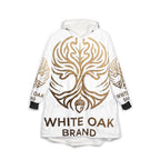 White Oak Brand Hooded Blanket — Cozy Oak Tree Logo Wearable Throw