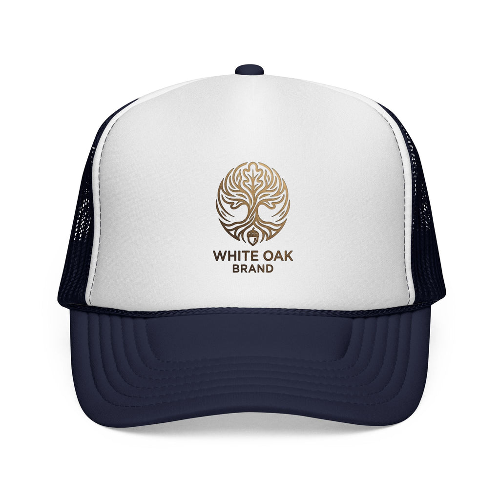 White Oak Brand Trucker Cap — Vintage Tree Logo Mesh Hat