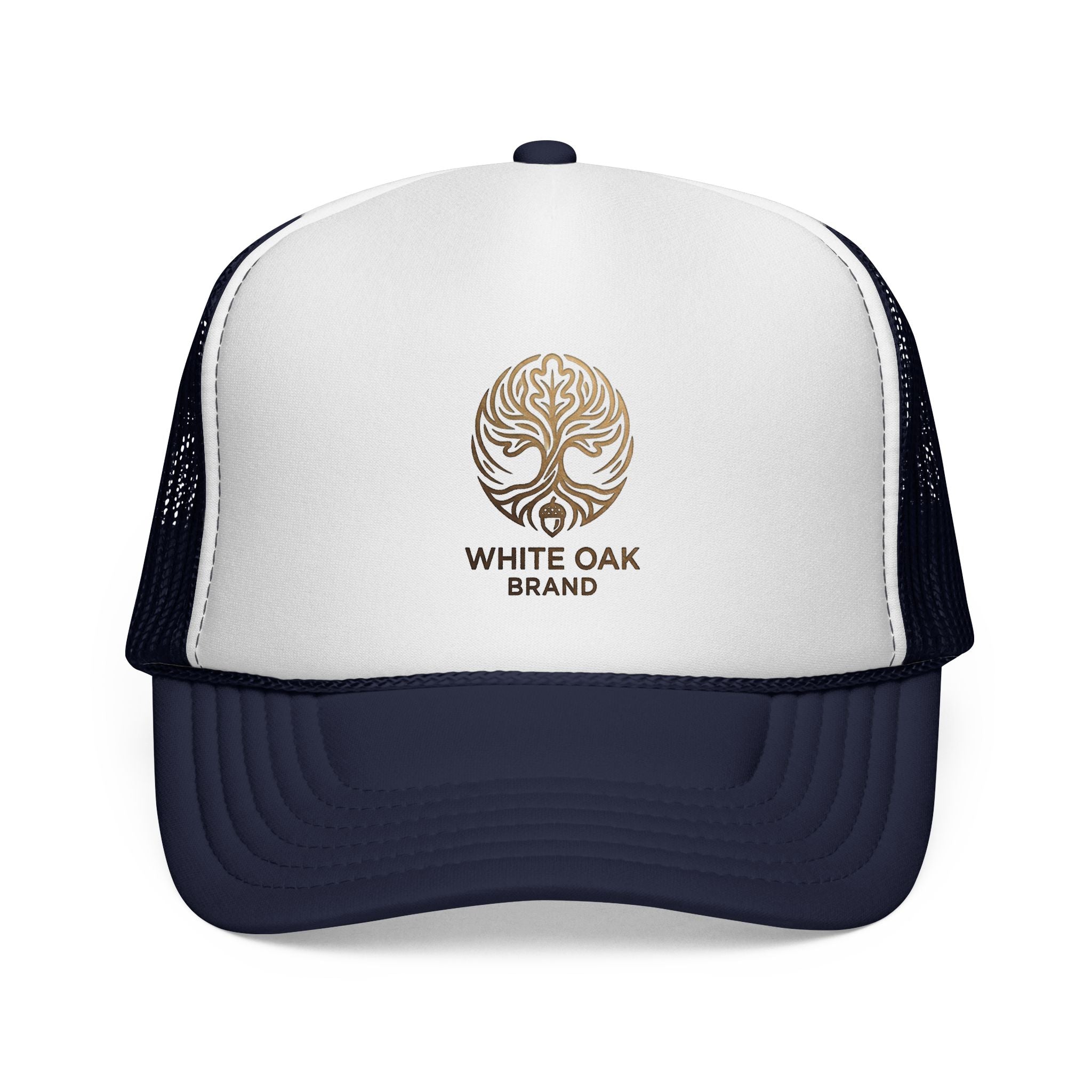 White Oak Brand Trucker Cap — Vintage Tree Logo Mesh Hat