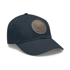 White Oak Leather Patch Dad Hat — Embossed Tree Logo Cap