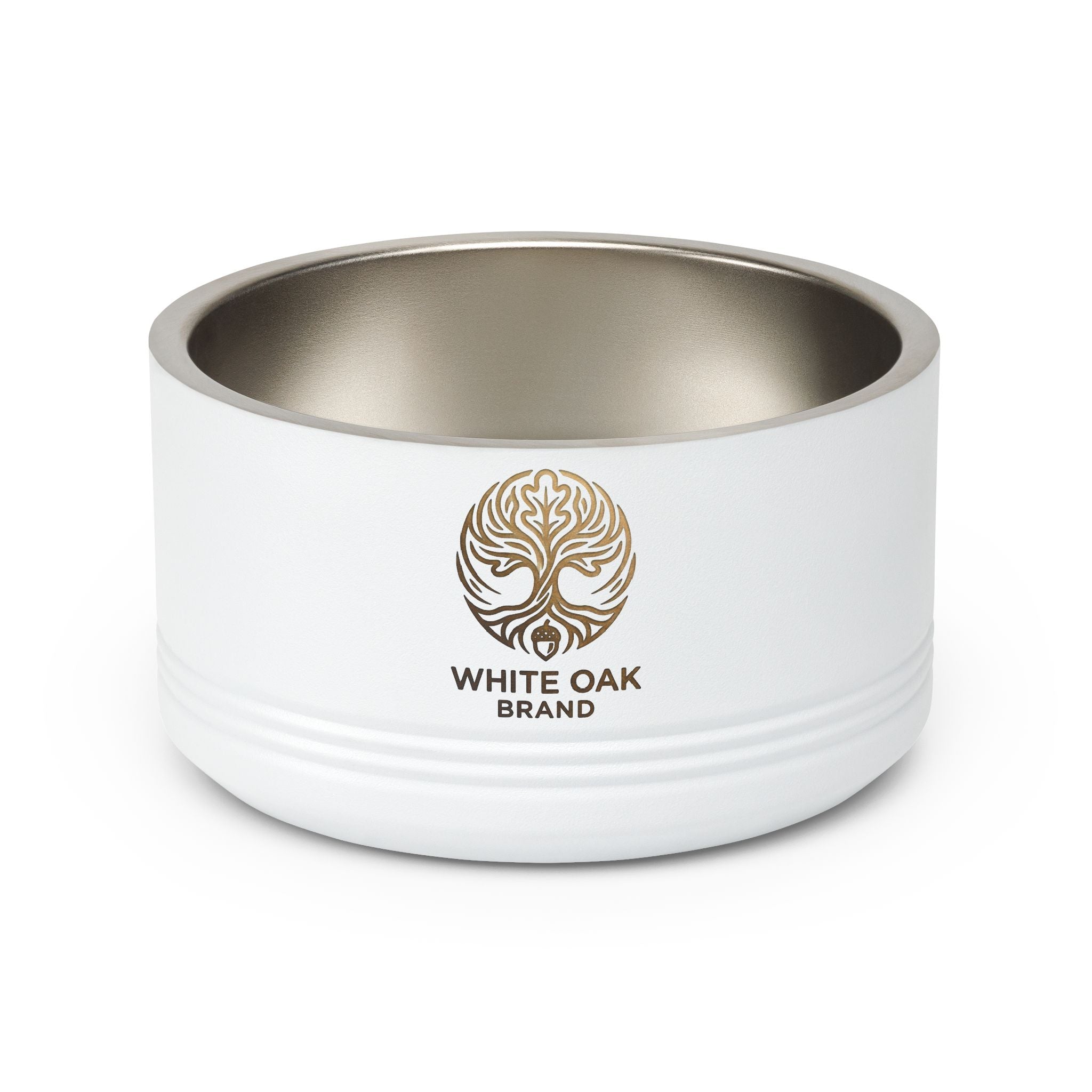 White Oak Brand Stainless Pet Bowl — 18oz Ceramic-Look Metal Dog & Cat Dish