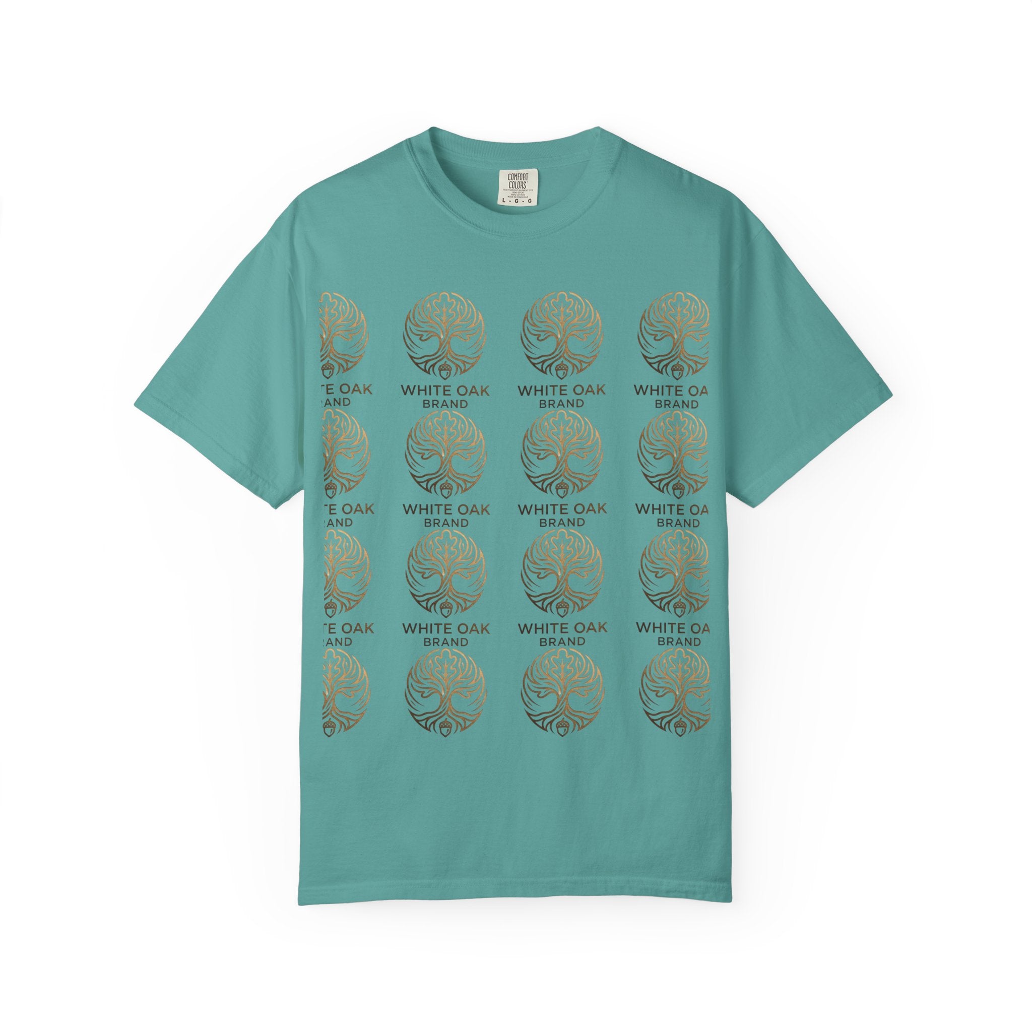 White Oak Brand Repeat Logo T-Shirt — Vintage Tree Skull Graphic Tee