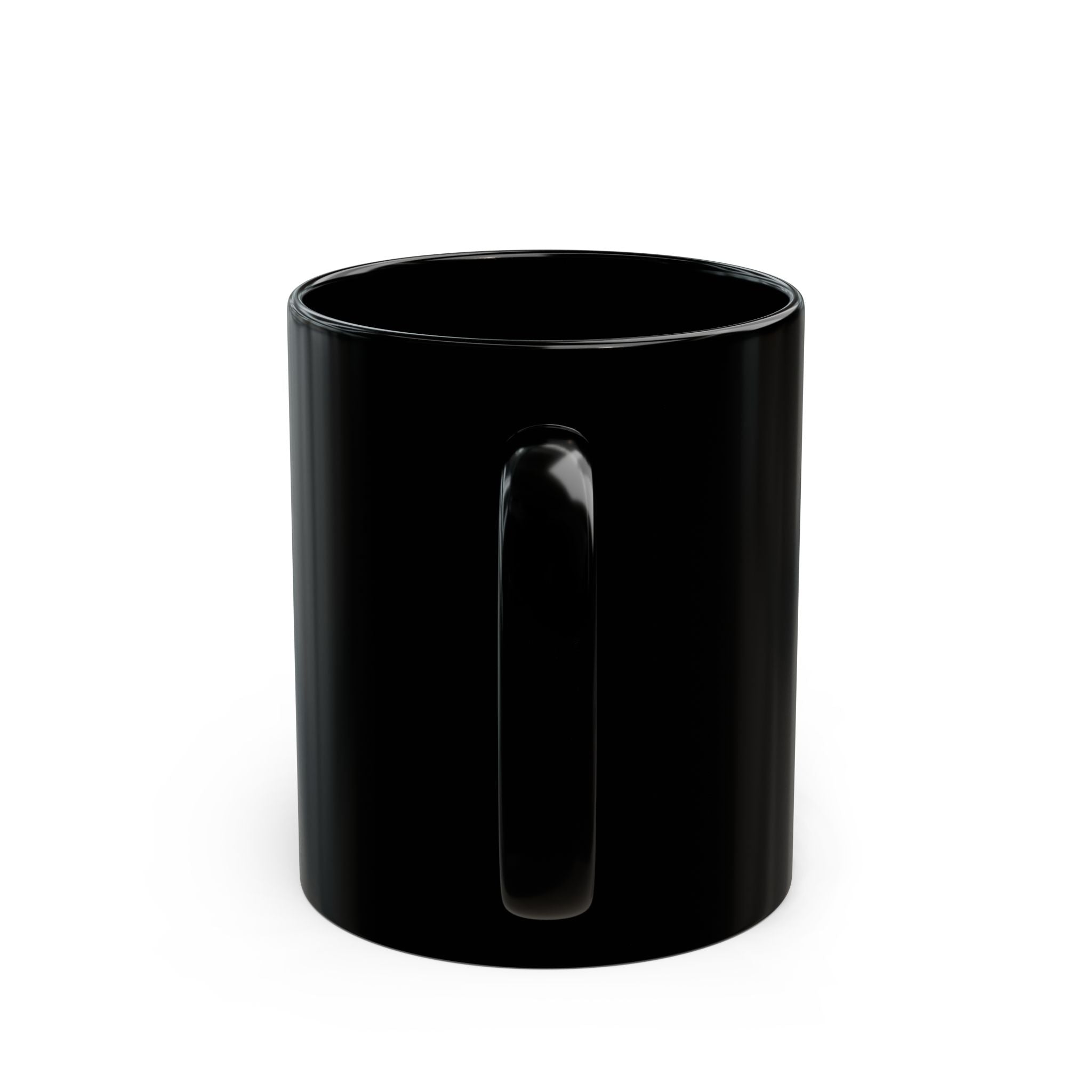 White Oak Brand Black Ceramic Mug — Gold Tree Logo Coffee Cup (11oz, 15oz)
