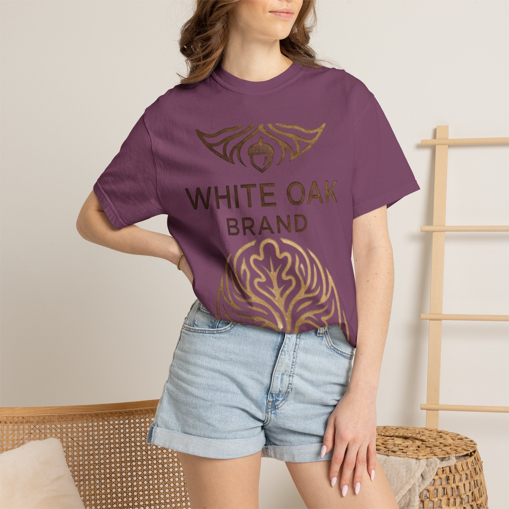 White Oak Brand Repeat Logo T-Shirt — Vintage Tree Skull Graphic Tee