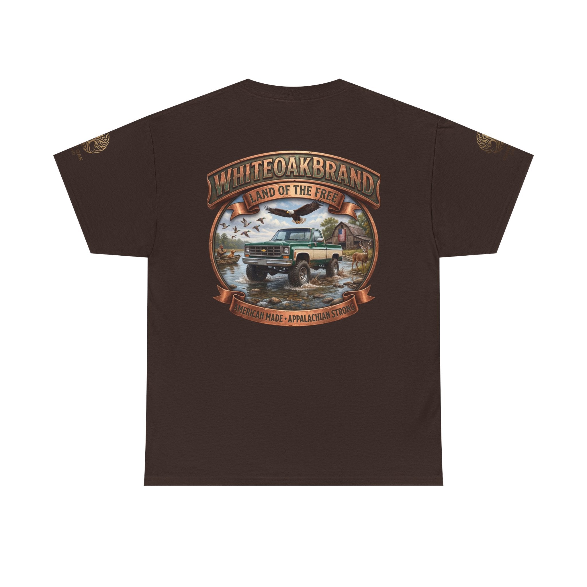 Vintage Truck Graphic Tee – WhiteOakBrand “Land of the Free” Cotton T-Shirt