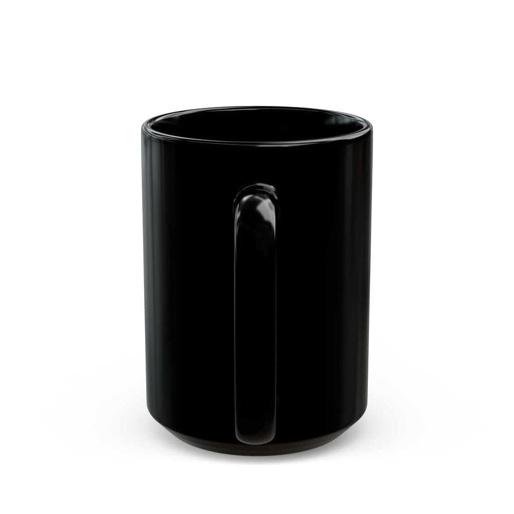 White Oak Brand Black Ceramic Mug — Gold Tree Logo Coffee Cup (11oz, 15oz)