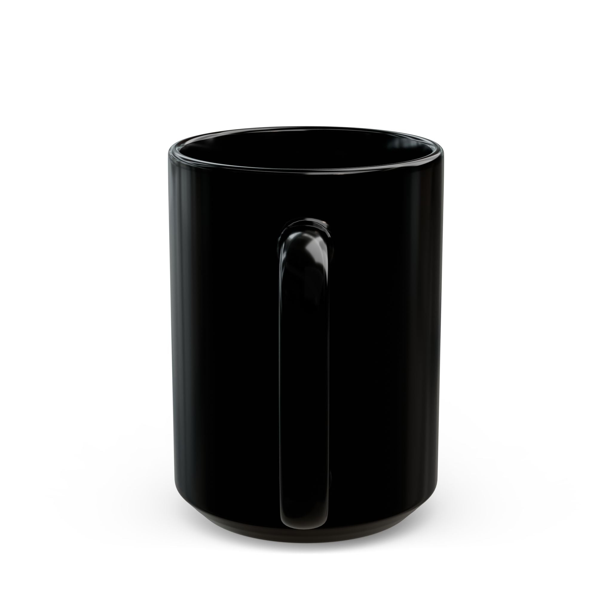 White Oak Brand Black Ceramic Mug — Gold Tree Logo Coffee Cup (11oz, 15oz)