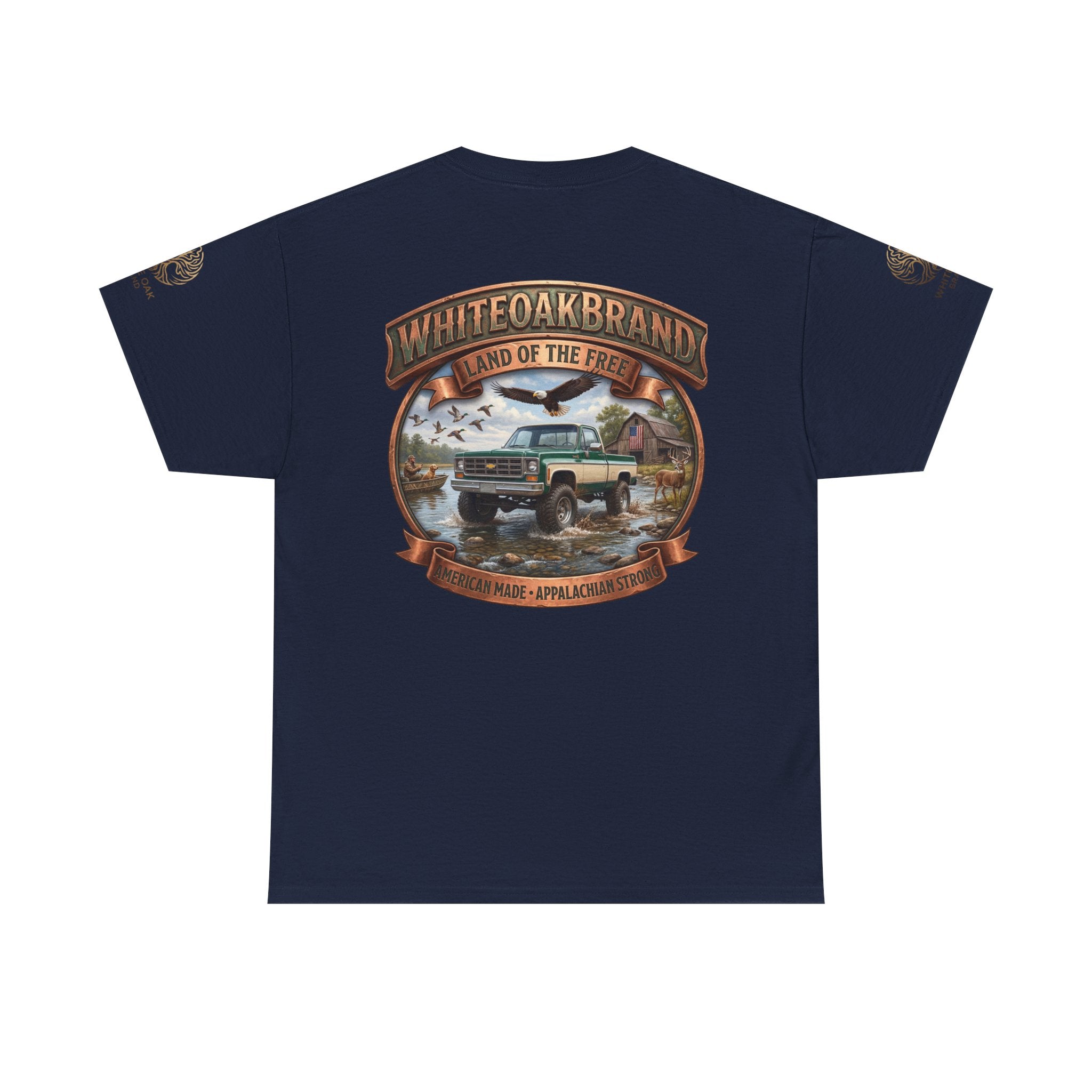 Vintage Truck Graphic Tee – WhiteOakBrand “Land of the Free” Cotton T-Shirt