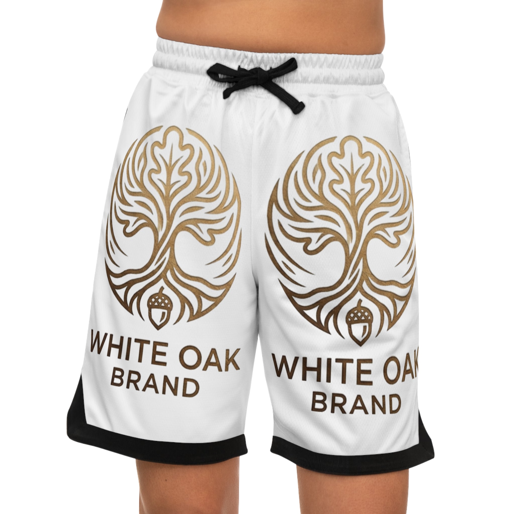 White Oak Brand Basketball Shorts — Logo Athletic Mesh Shorts