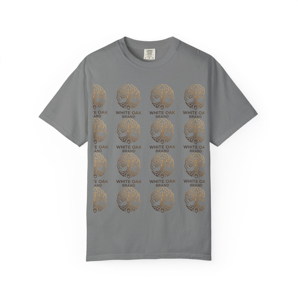 White Oak Brand Repeat Logo T-Shirt — Vintage Tree Skull Graphic Tee