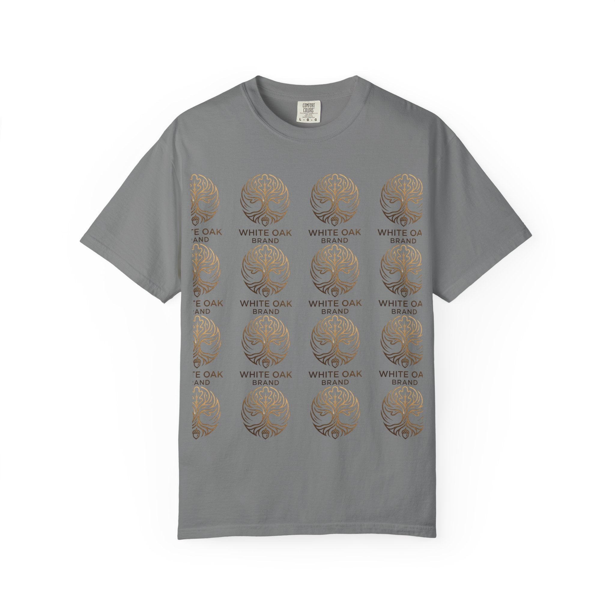 White Oak Brand Repeat Logo T-Shirt — Vintage Tree Skull Graphic Tee