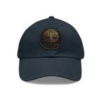 White Oak Leather Patch Dad Hat — Embossed Tree Logo Cap