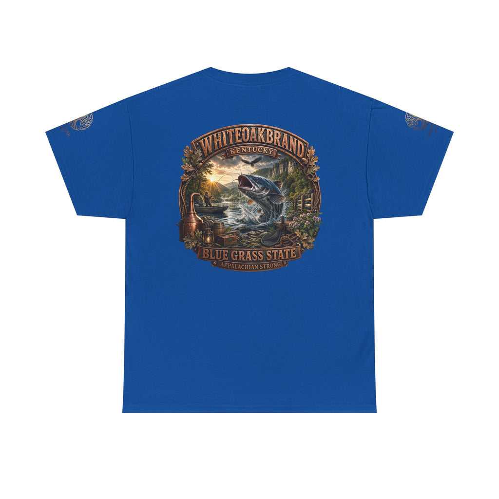Fishing Graphic Tee — "White Oak Brand" Bluegrass State Catfish Shirt
