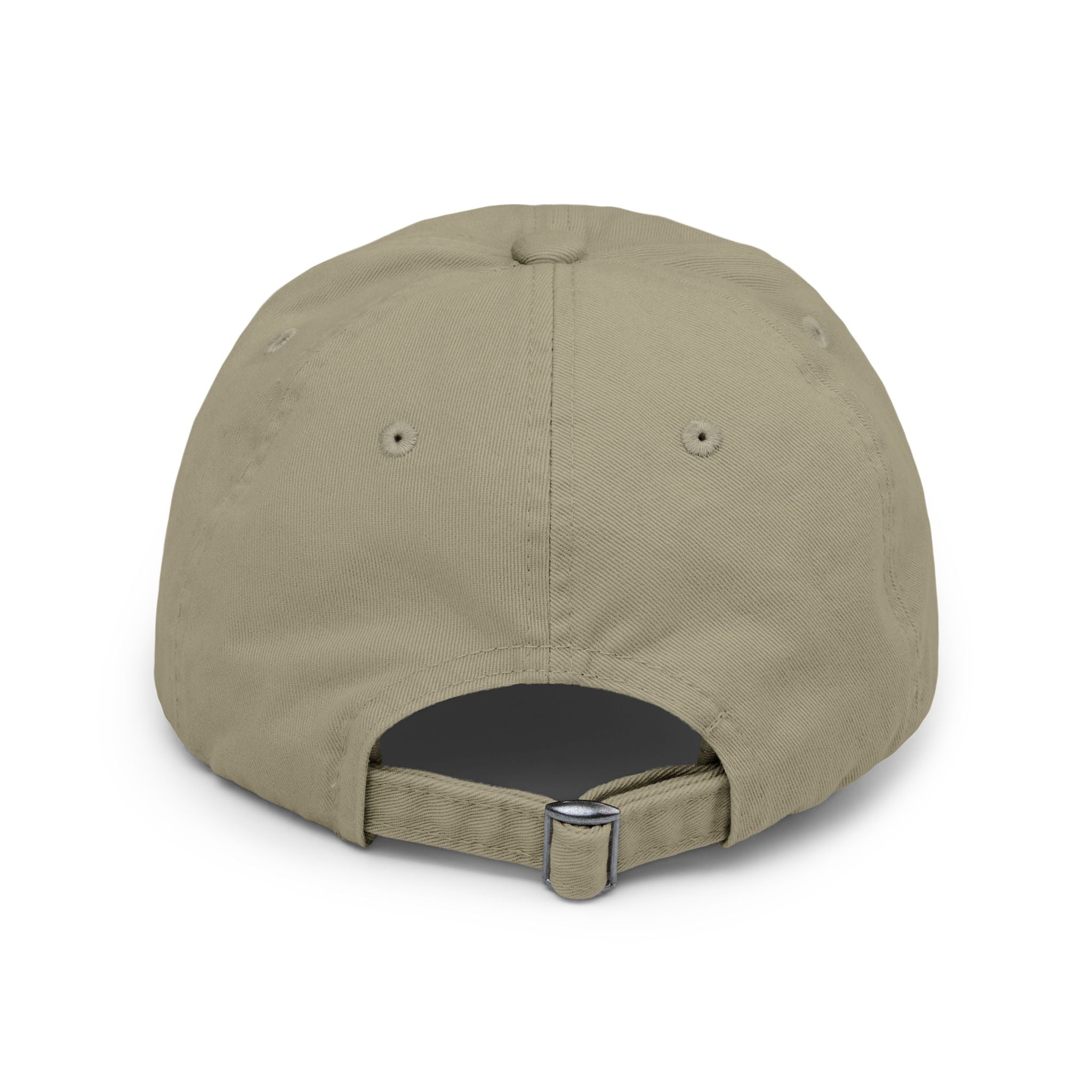 White Oak Distressed Cap — Rustic Gold Tree Logo Baseball Hat