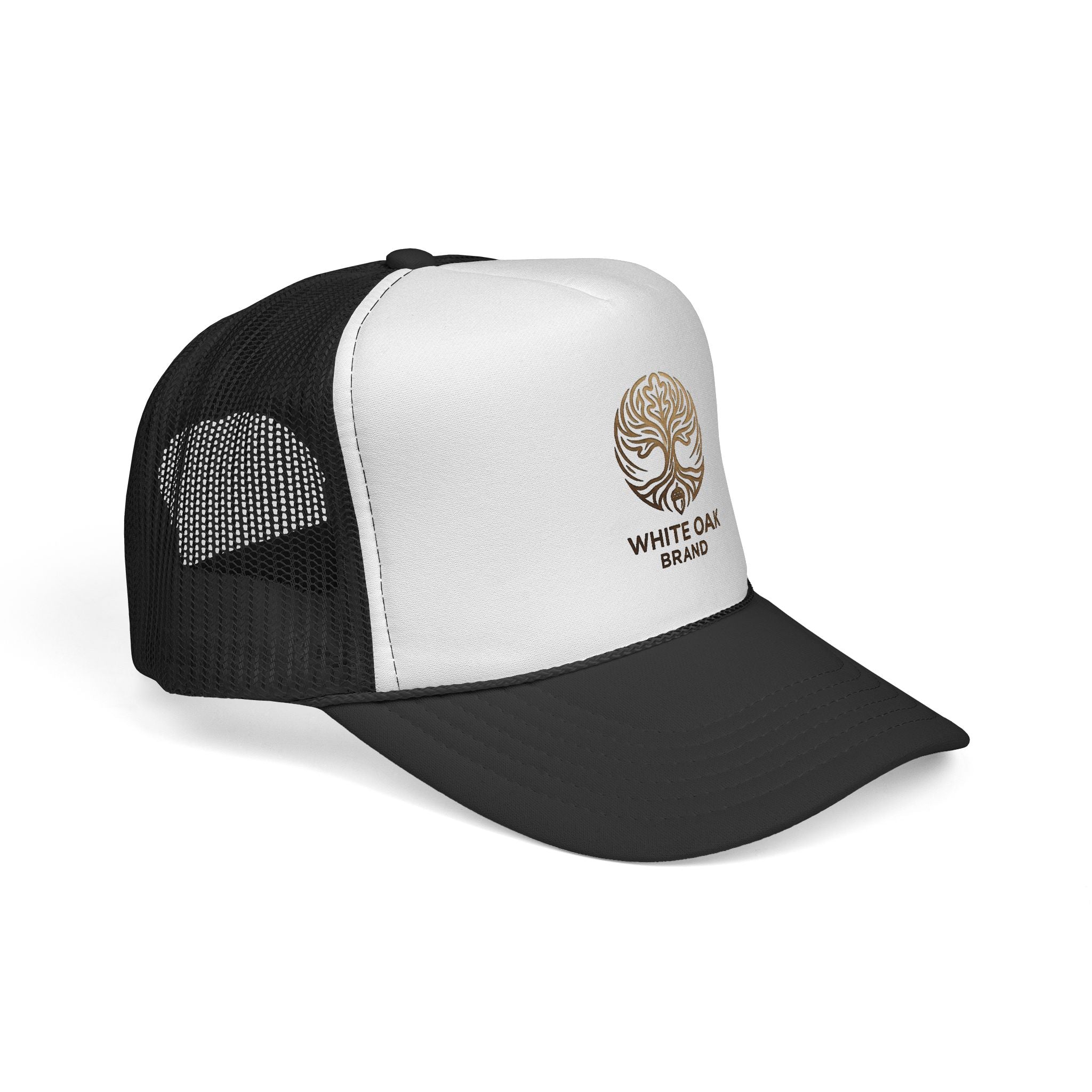 White Oak Brand Trucker Cap — Vintage Tree Logo Mesh Hat