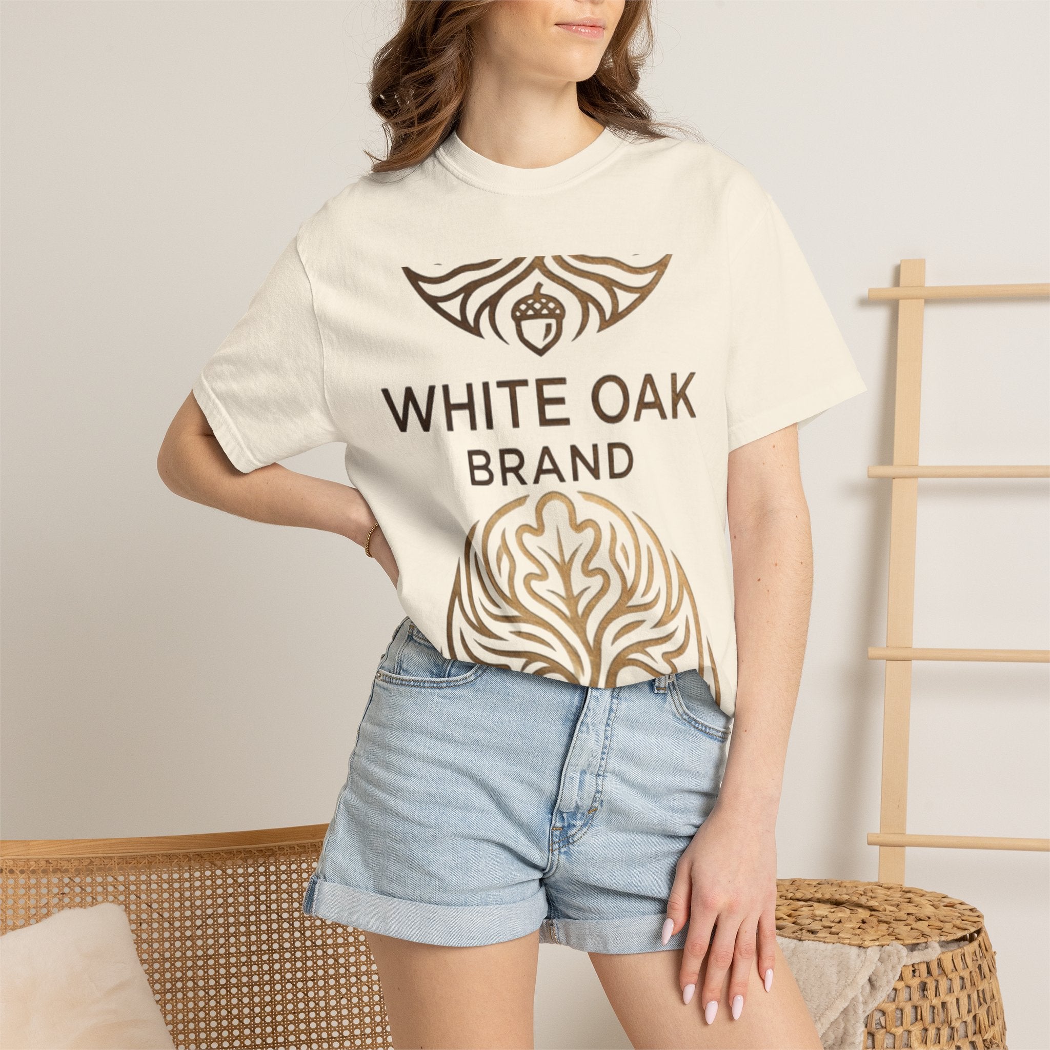 White Oak Brand Repeat Logo T-Shirt — Vintage Tree Skull Graphic Tee