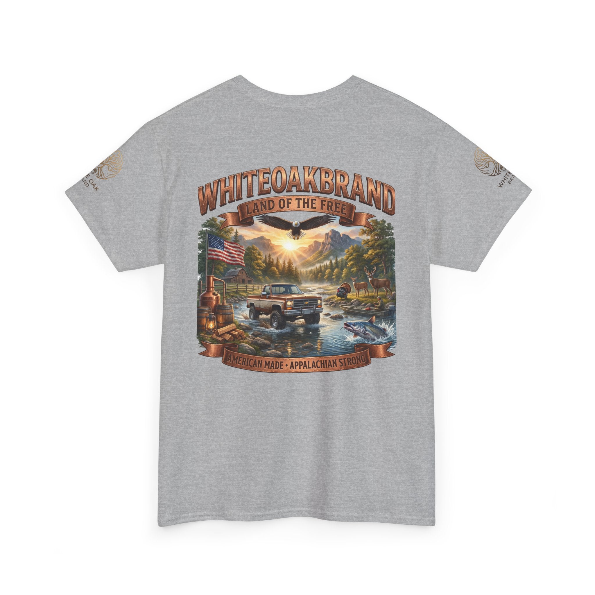 White Oak Brand 'Land of the Free' Graphic Tee — Patriotic Outdoorsman T-Shirt