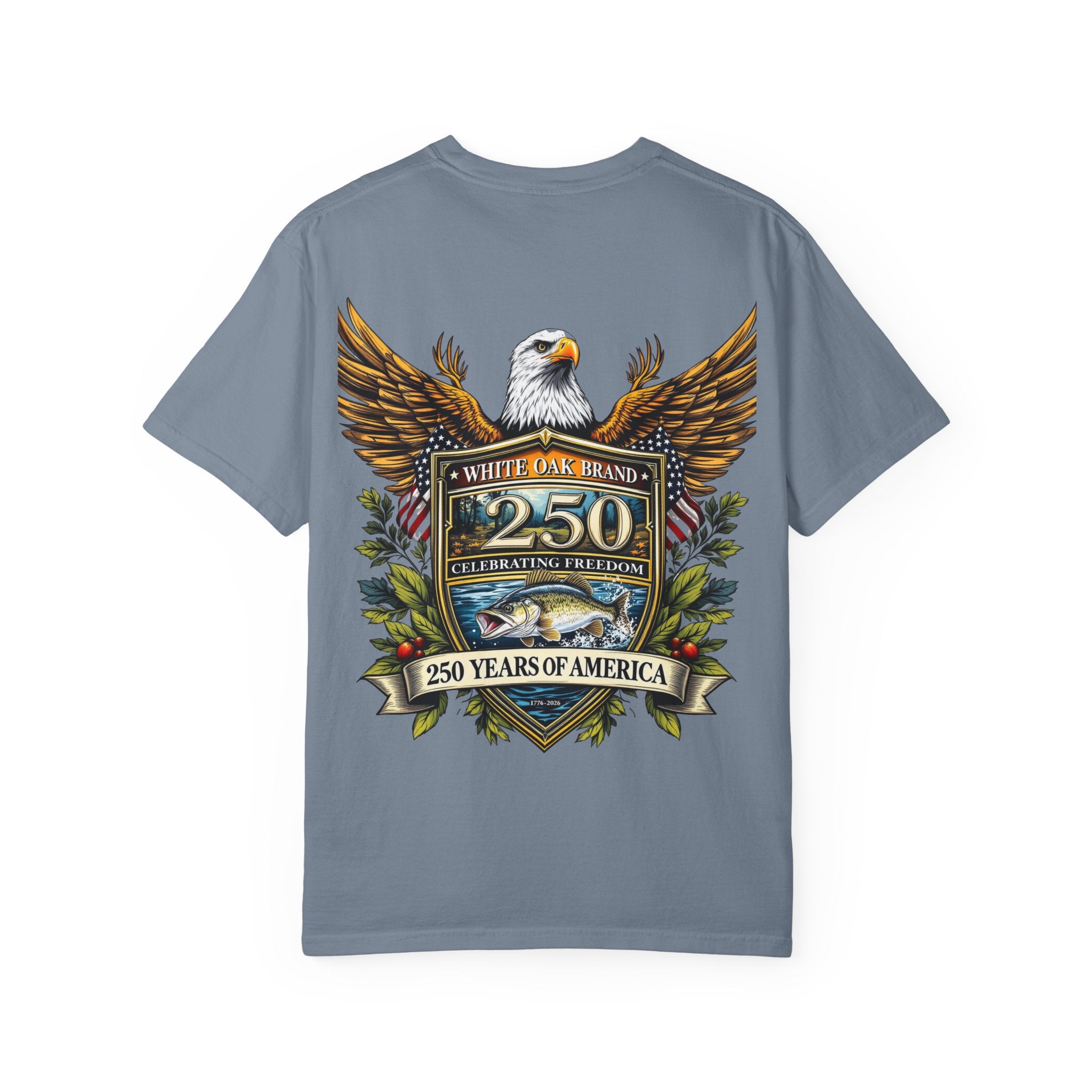 White Oak Brand Logo T-Shirt — Repeated Tree Emblem Tee