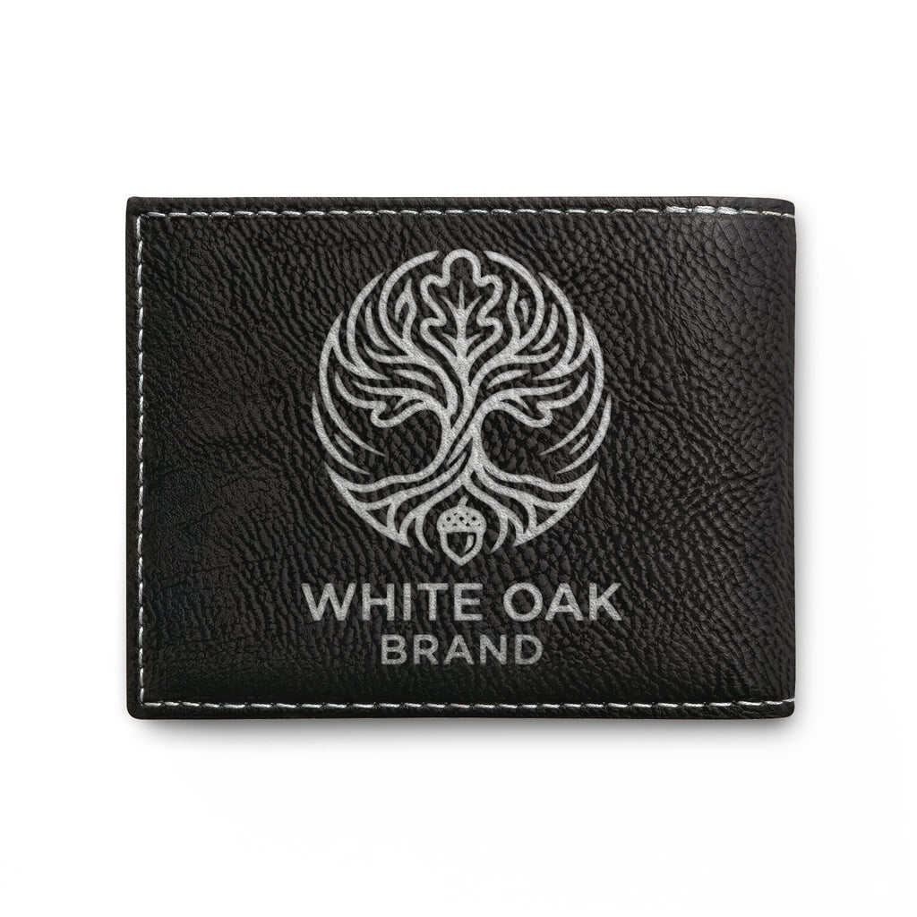 Leather Bi-Fold Wallet — White Oak Brand Tree Logo