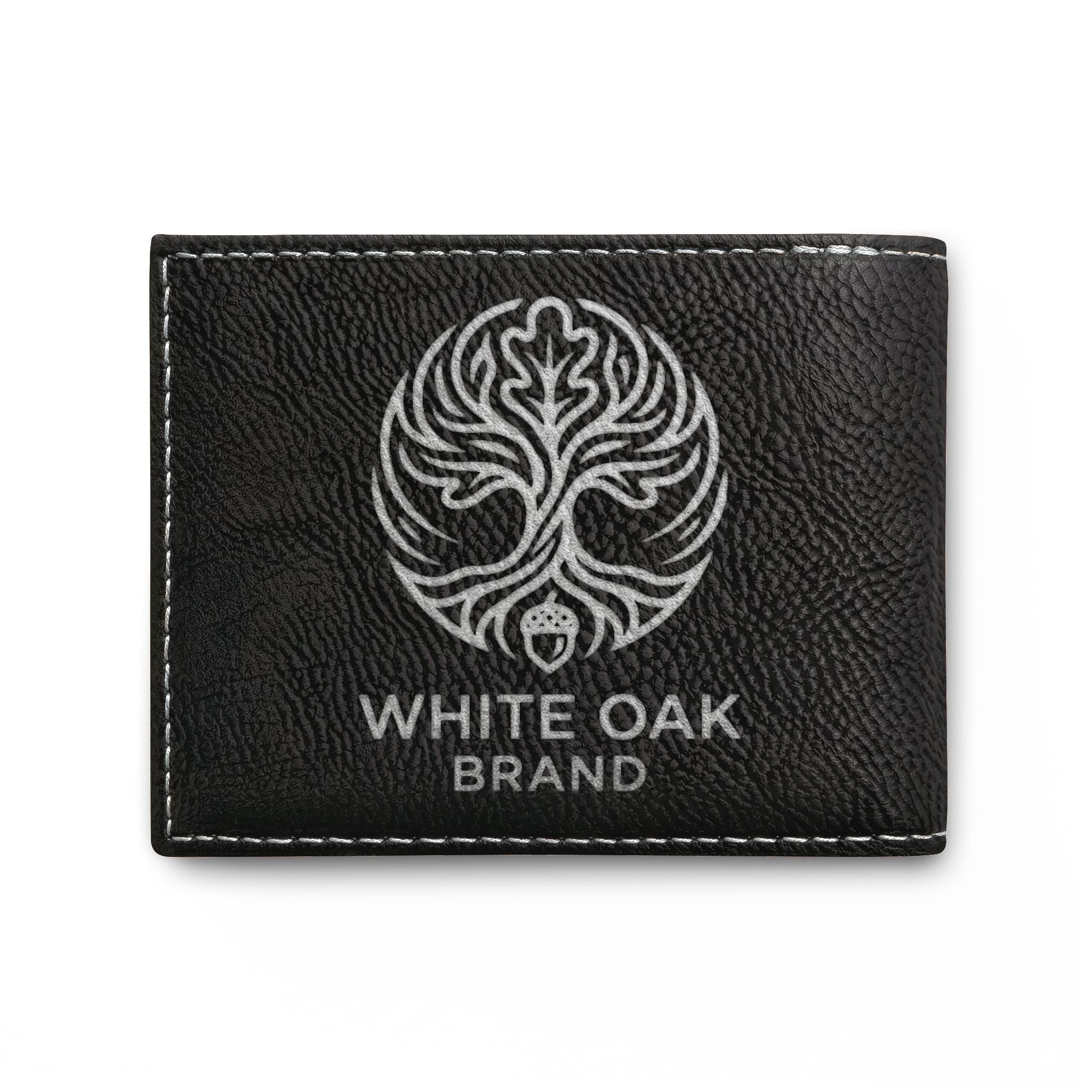 Leather Bi-Fold Wallet — White Oak Brand Tree Logo