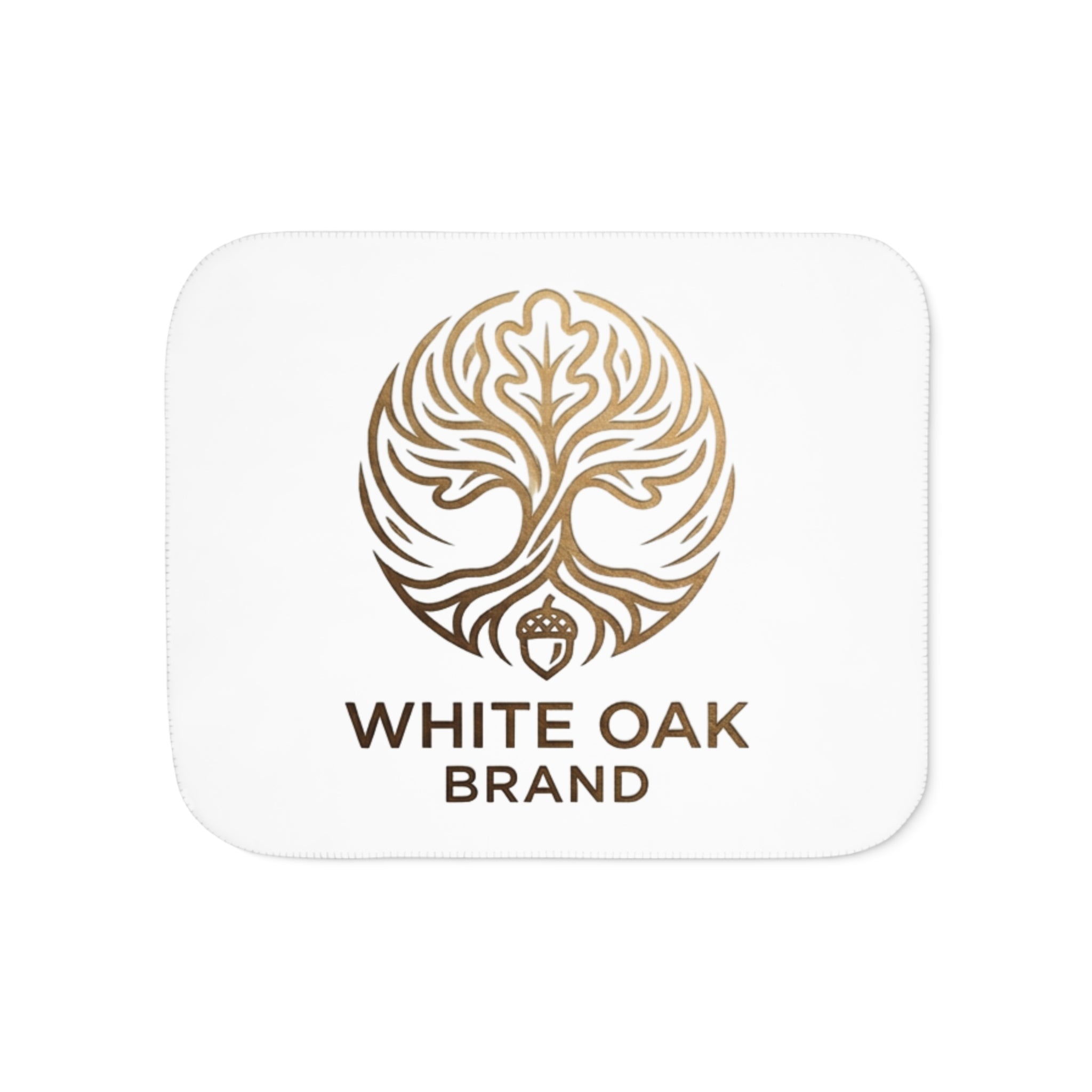 White Oak Logo Sherpa Blanket — Cozy Branded Throw for Home & Gifts