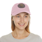 White Oak Leather Patch Dad Hat — Embossed Tree Logo Cap