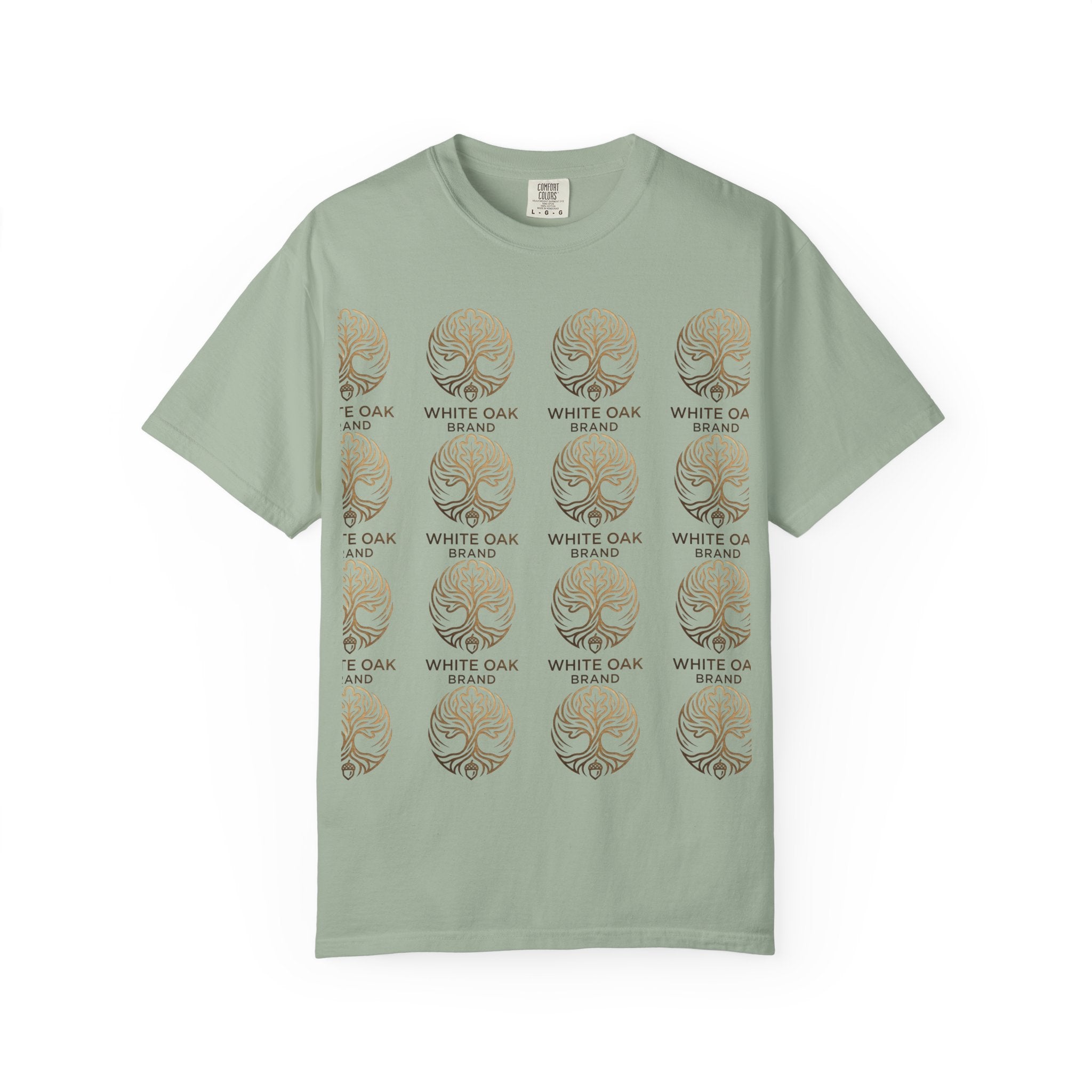 White Oak Brand Repeat Logo T-Shirt — Vintage Tree Skull Graphic Tee