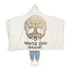 White Oak Hooded Snuggle Blanket – Cozy Branded Throw with Gold Tree Logo