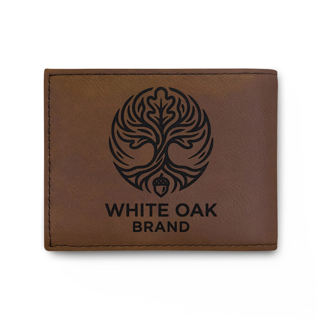 Leather Bi-Fold Wallet — White Oak Brand Tree Logo