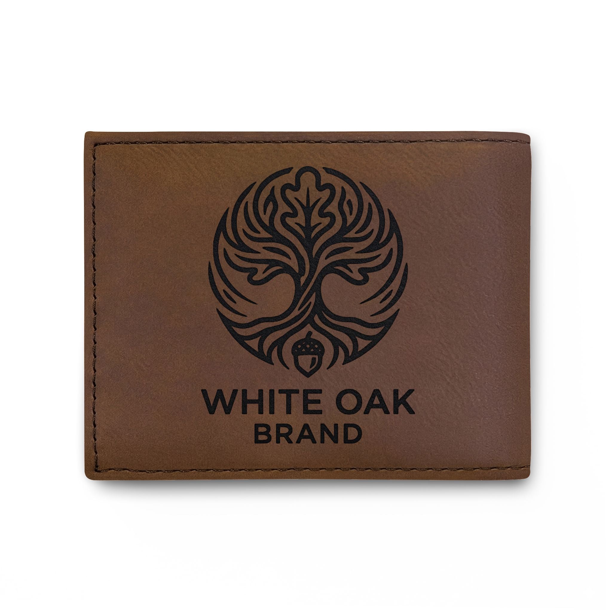 Leather Bi-Fold Wallet — White Oak Brand Tree Logo