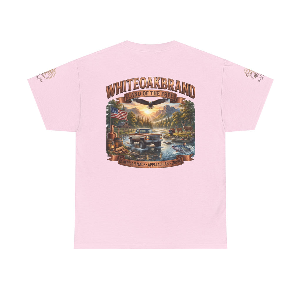 White Oak Brand 'Land of the Free' Graphic Tee — Patriotic Outdoorsman T-Shirt