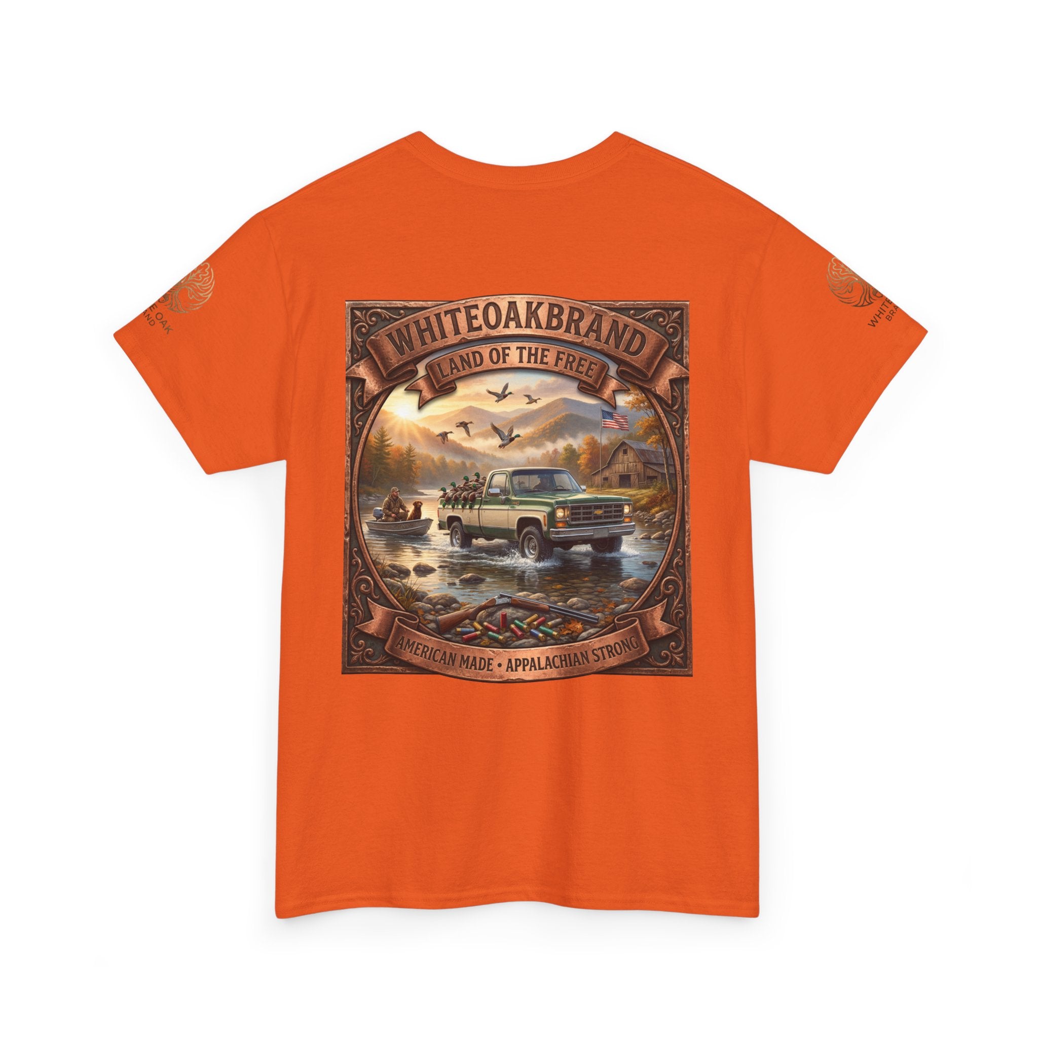 Vintage Outdoors Truck T‑Shirt — "White Oak Brand: Land of the Free" Graphic Tee