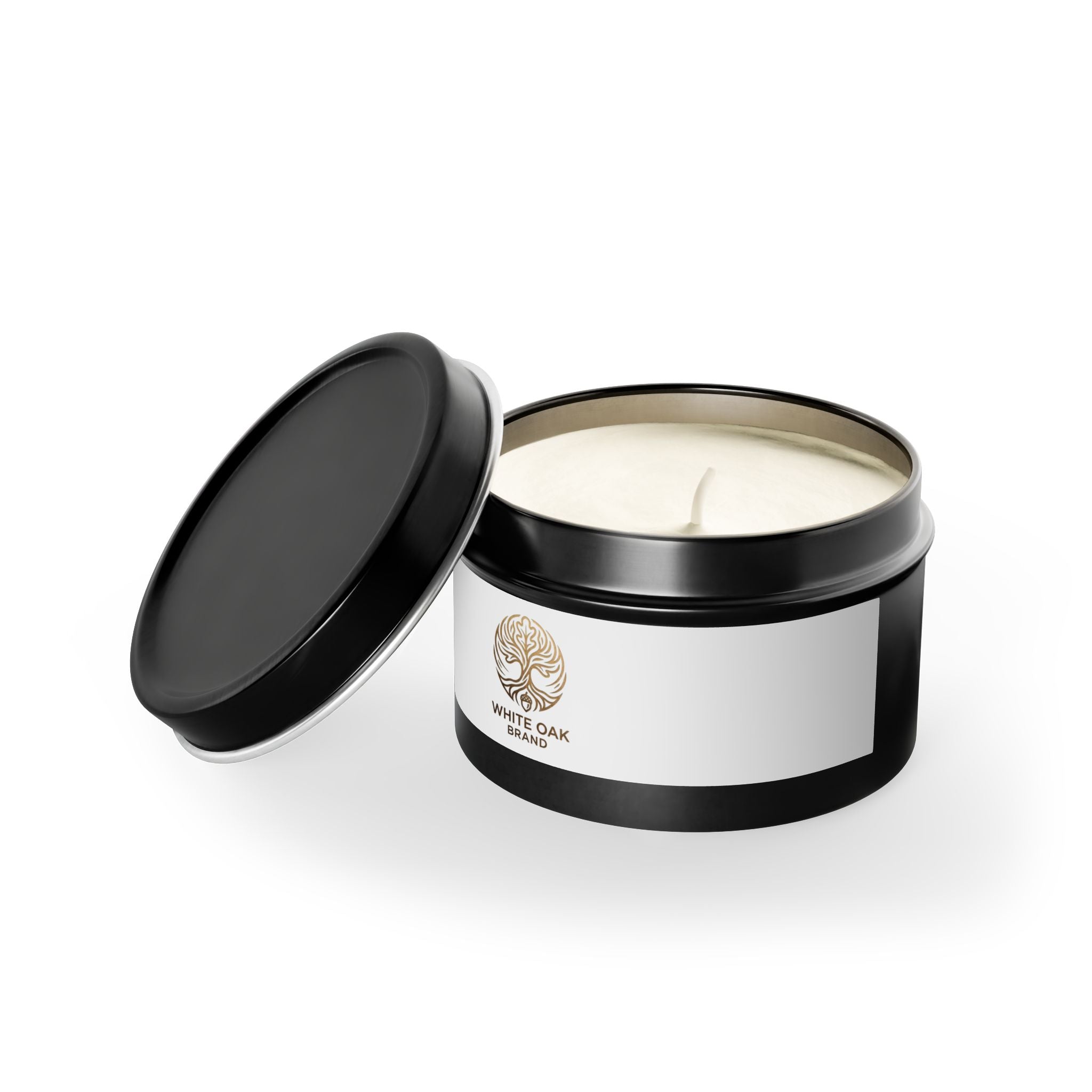 White Oak Tin Candle — Woodsy Aromatic Soy Candle in Travel Tin