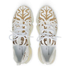 Men's Mesh Sneakers — Cream Zebra Print Athletic Shoes