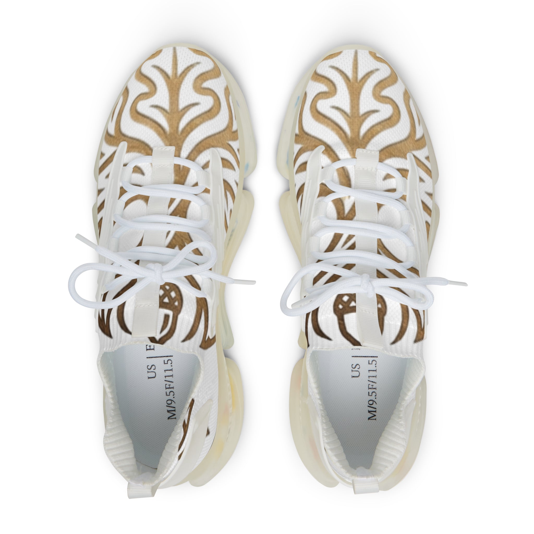 Men's Mesh Sneakers — Cream Zebra Print Athletic Shoes