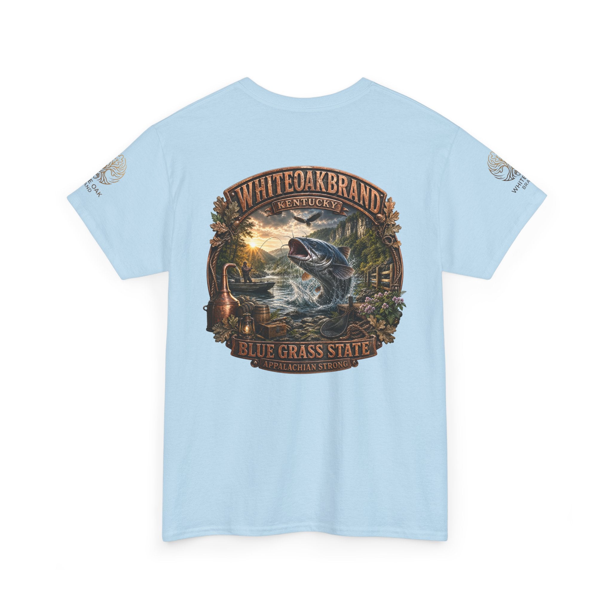 Fishing Graphic Tee — "White Oak Brand" Bluegrass State Catfish Shirt