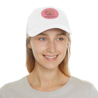 White Oak Leather Patch Dad Hat — Embossed Tree Logo Cap
