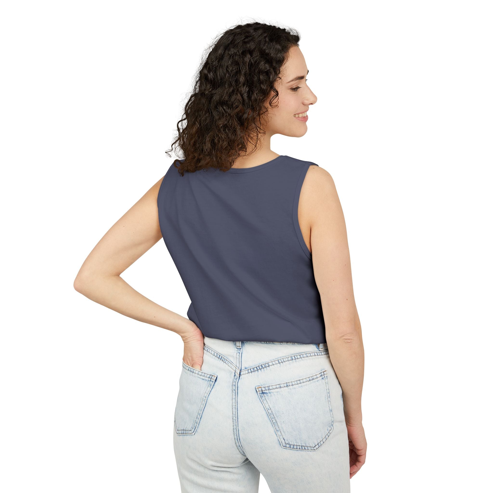 White Oak Brand Logo Tank Top — Minimal Tree Emblem Summer Tank